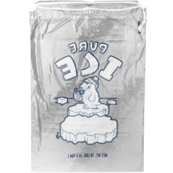 Back of 10 lb Pure Ice Icebags with Drawstring
