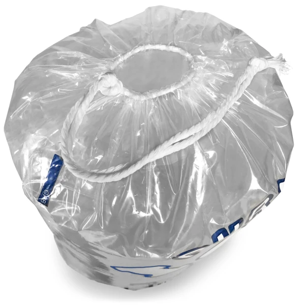 10 lb Pure Ice Icebags Drawstring Top Close up of 10 lb Pure Ice Icebags Drawstring