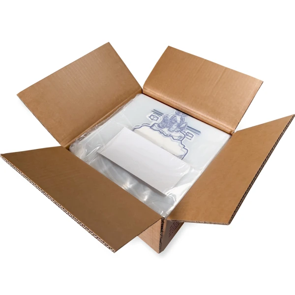 10 lb Open Top Ice Bags Crystal Ice Bags - 500/Case Case Case of 10 lb. Plastic Ice Bags Crystal Ice -500 Bags Per Case