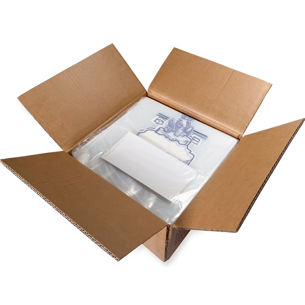 Case of 10 lb. Plastic Ice Bags Crystal Ice -500 Bags Per Case