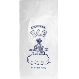 Front of 10 lb. Plastic Ice Bags Crystal Ice -500 Bags Per Case
