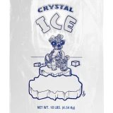 Close up of Print on 10 lb. Plastic Ice Bags Crystal Ice -500 Bags Per Case