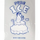 Print on Front of 10 lb. Plastic Ice Bag - PURE ICE Polar Bear