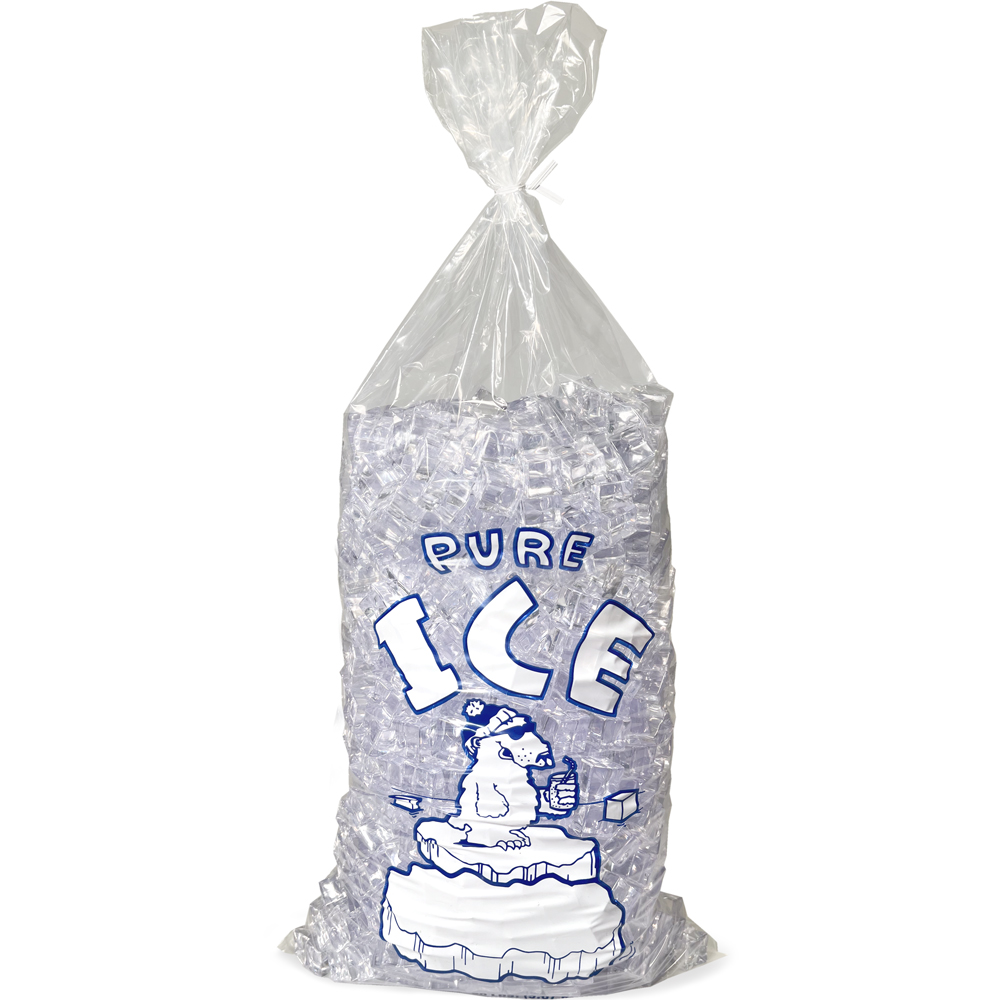 Ice in 20 Pound Plain Top PURE ICE ice bag - Polar Bear