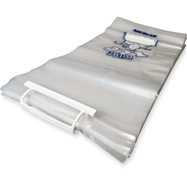 20 lb Plastic Wicket Ice Bags PURE ICE Wicket Close up of 20 lb Ice Bags with Plastic Wicket PURE ICE Wicket
