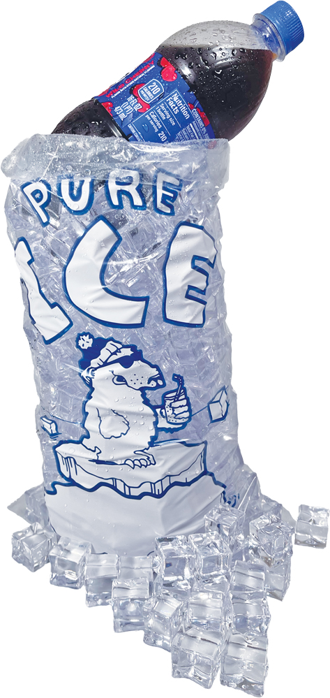 5 lb Ice Bags PURE ICE - 9 x 18 Ice Coild Drink 5 lb. Plastic Ice Bags PURE ICE Polar Bear Ice Cold Drink