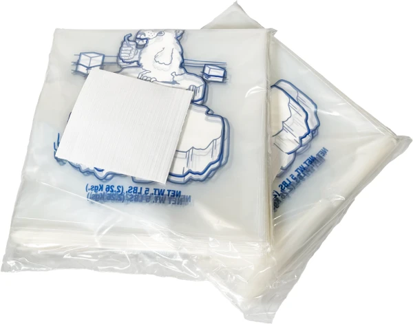 5 lb Ice Bags PURE ICE - 9 x 18 Innerpacks 5 lb. Plastic Ice Bags PURE ICE Polar Bear Inner Packs