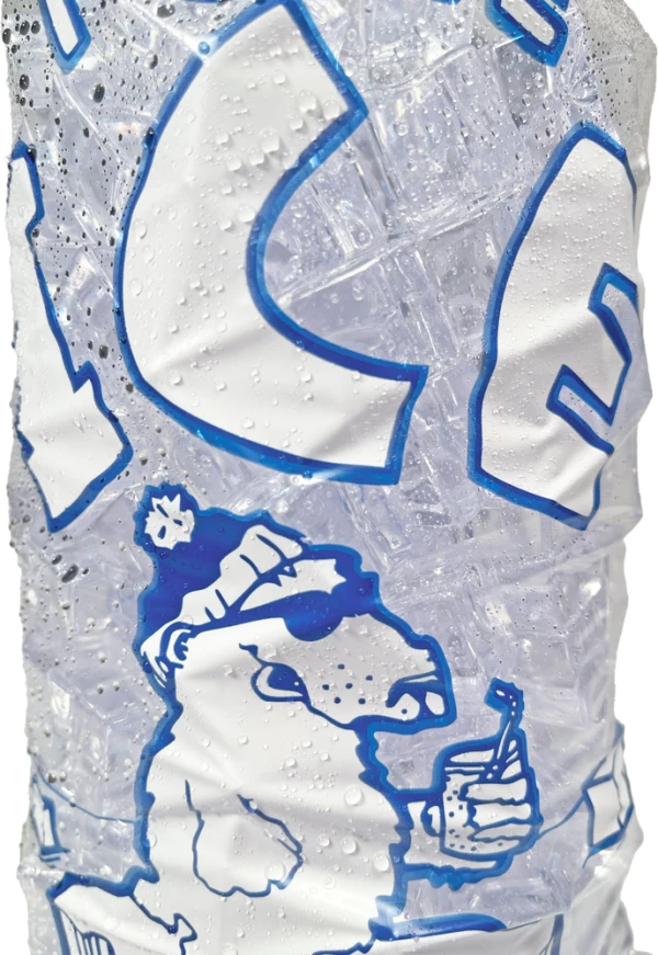 5 lb Ice Bags PURE ICE - 9 x 18 Ice Cold Print 5 lb. Plastic Ice Bags PURE ICE Polar Bear Ice Cold Print