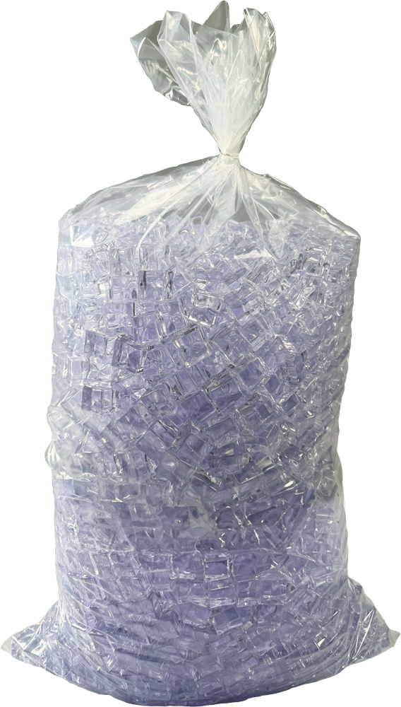 Ice in 50LB 18 x 36 Heavy Duty Ice Bag with Twist Ties