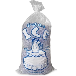 50 lb Heavy Duty Printed Plastic Ice Bags "Pure Ice"