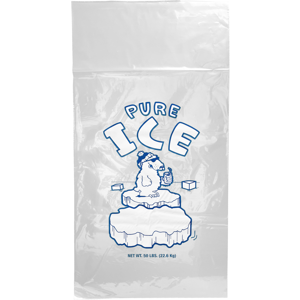Front of 18 x 36 PURE ICE Ice Cube Bag