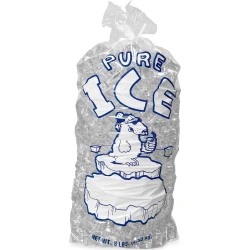 8 lb Ice Bags on Metal Wicket "PURE ICE"
