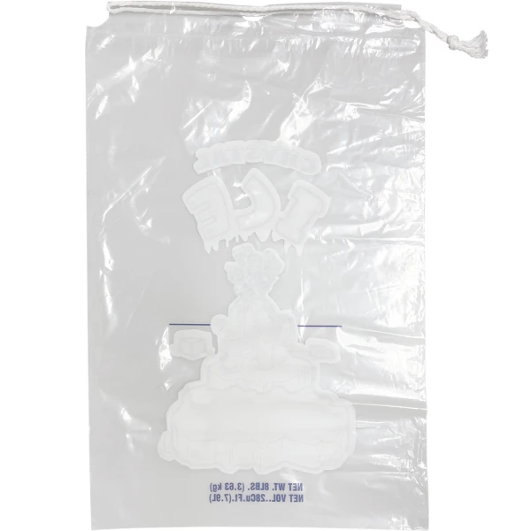 8 lb "Crystal Ice" Drawstring Ice Bag Back Back of 8 lb. "Crystal Ice" Drawstring Ice Bags