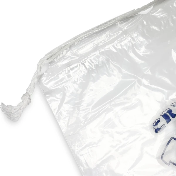 8 lb "Crystal Ice" Drawstring Ice Bag Drawstring Close up of 8 lb. "Crystal Ice" Drawstring Ice Bag Drawstring