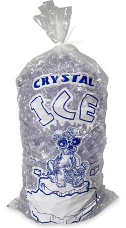 8lb Open Top "Crystal Ice" Ice Bag with Twist Ties - 500/case
