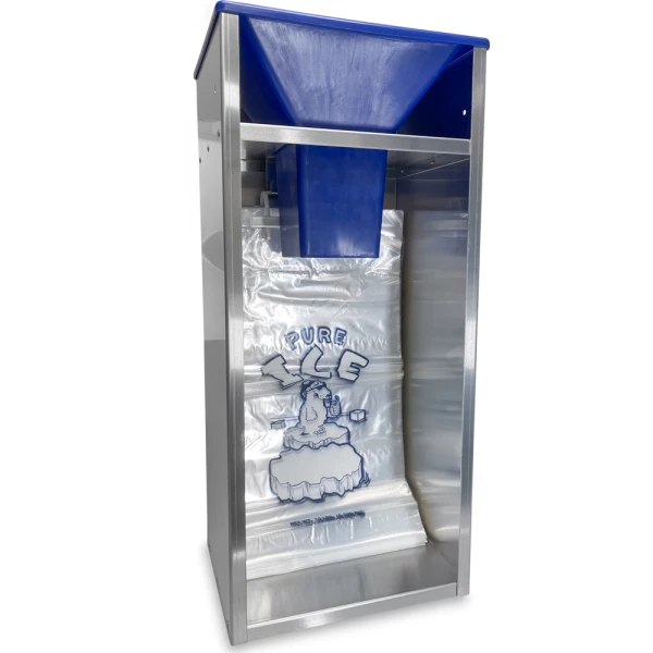 8lb - 10 lbs. Ice Bagger Dispenser with Bags Bags on Plastic Wicket in 8-10# Ice Bagger