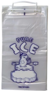 8 lb PURE ICE Ice Bag on Wickets with Polar Bear graphic