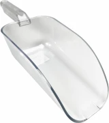Crystal Clear 32 Ounce Plastic Ice Scoop Front