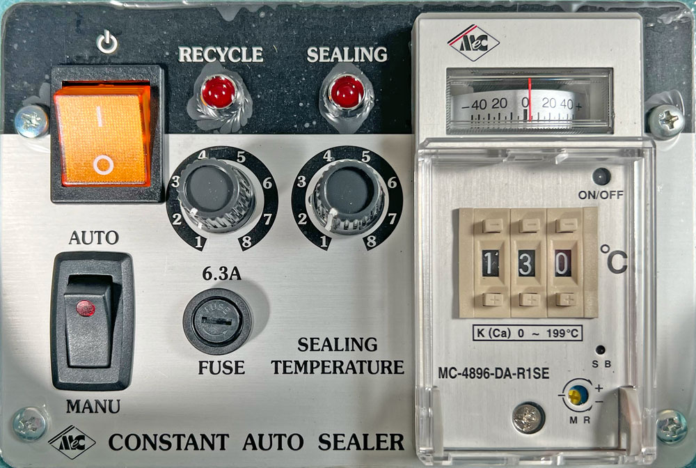 Control Panel of 16 in. Automatic Constant Heat Sealer