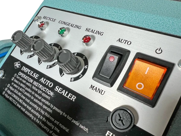 18 in. 10mm automatic double impulse sealer control panel 18 in. 10mm Automatic Double Impulse Sealer