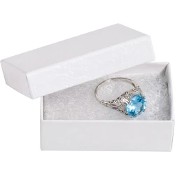 2 1/2" x 1 1/2" x 7/8" White Jewelry Box