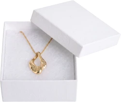 3 1/2" x 3 1/2" x 1 1/2" White Jewelry Box