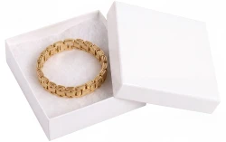3 1/2" x 3 1/2" x 1" White Jewelry Box