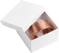 3 1/2" x 3 1/2" x 2" White Jewelry Box