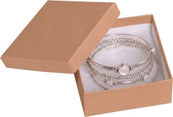 3 1/2" x 3 1/2" x 1 1/2" Kraft Jewelry Box