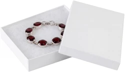 5 1/4" x 3 3/4" x 7/8" White Jewelry Box