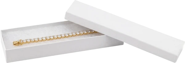 8 x 2 x 7/8 White Jewelry Box 8 x 2 x 7/8 White Jewelry Box