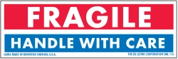 3" x 1" "FRAGILE" Red, White and Blue Mailing Labels