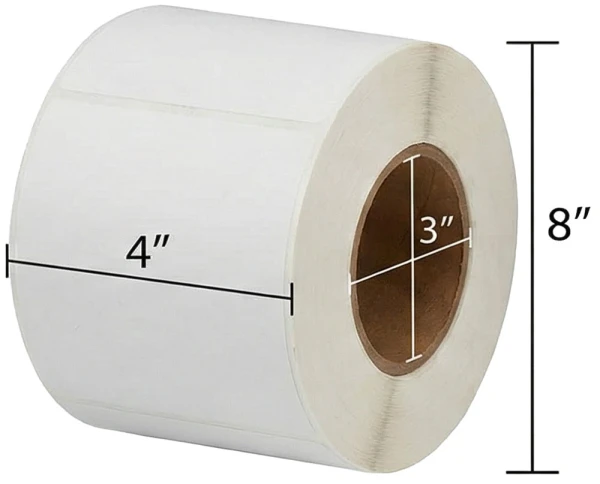 4 x 8 White Thermal Transfer Labels Dimensions Dimensions of 4 x 8 Thermal Transfer Labels - White