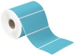 4" x 2" Blue Direct Thermal Labels
