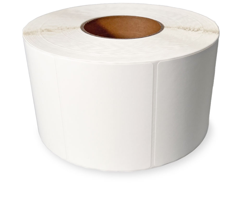 Roll of 4 x 3 Top Coated Direct Thermal Labels - White