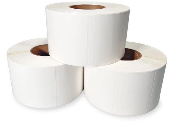 4 x 3 White Top Coated Direct Thermal Labels on Rolls Rolls of 4 x 3 Top Coated Direct Thermal Labels - White