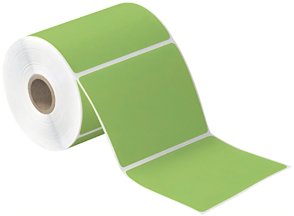 4x4 Green Direct Thermal Labels
