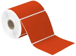 4" x 4" Red Direct Thermal Labels