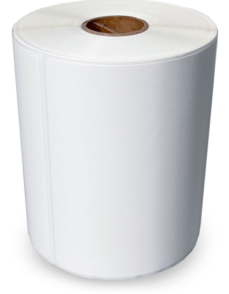 Roll of 4 x 6 Top Coated Direct Thermal Labels - White - 1 inch Core