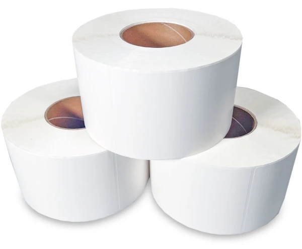 4 inch x 6 Inch White Top Coated Direct Thermal Labels on Rolls Rolls of 4 x 6 Top Coated Direct Thermal Labels - White
