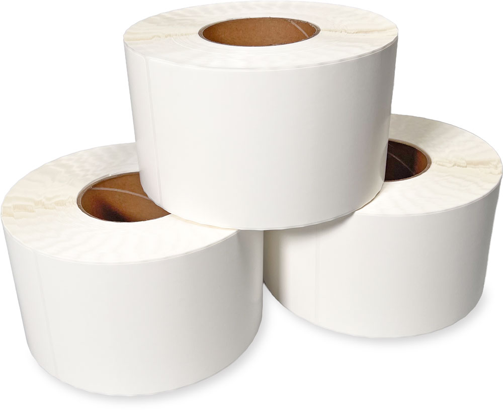 Rolls of 4 x 8 Thermal Transfer Labels - White