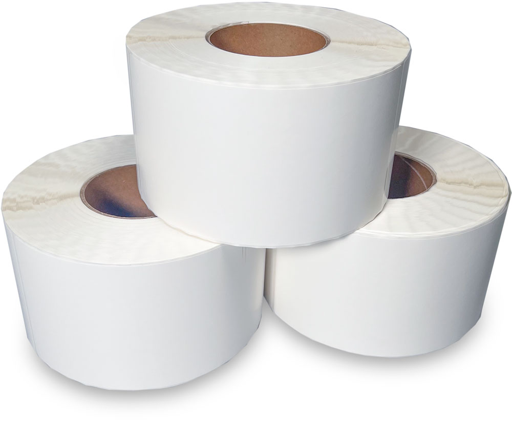 Rolls of 4 x 8 Top Coated Direct Thermal Labels - White