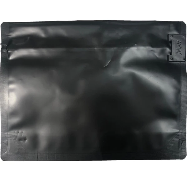 8 x 6 + 2.36 Child Proof Exit Bags aBlack 8 x 6 + 2.36 Child Proof Exit Bags Back of Bag