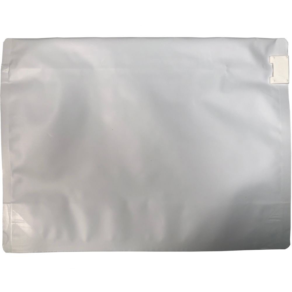 White 12.5 x 9 Child Proof Exit Bags Back of Bag
