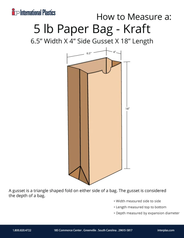 How to measure a 5 lb Paper Bag - Kraft How to measure a 5 lb Paper Bag with Poly Liner - Paper Bag - Kraft