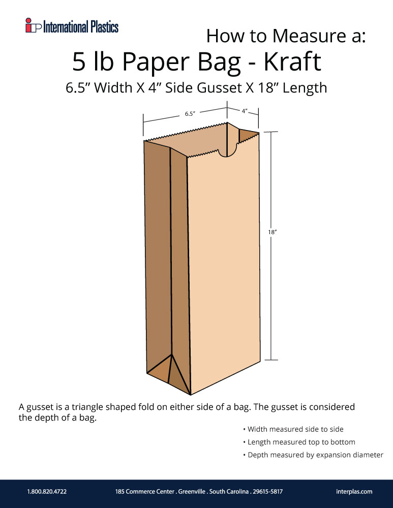 How to measure a 5 lb Paper Bag with Poly Liner - Paper Bag - Kraft