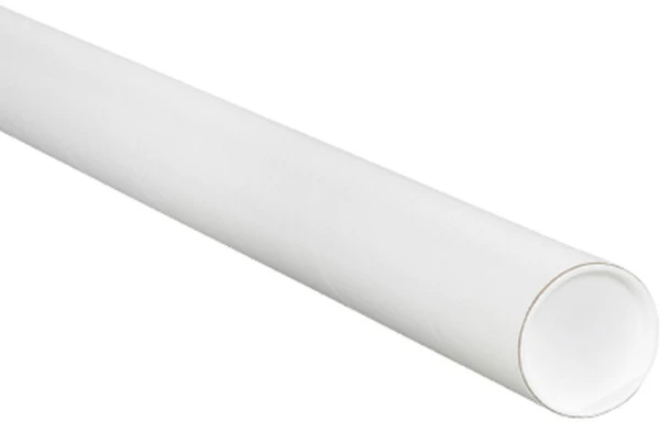 1.5 x 18 White Round Cardboard Mailing Tubes 1.5x18 White Round Cardboard Mailing Tubes and End Caps