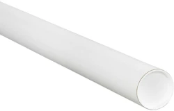 1 1/2" x 18" White Round Cardboard Mailing Tubes