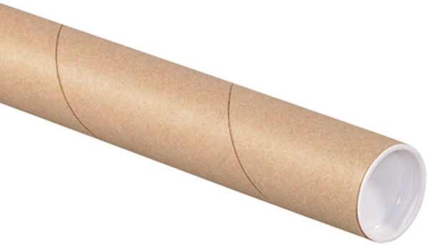 1.5 x 36 Kraft Round Cardboard Mailing Tubes 1.5x36 Round Cardboard Mailing Tubes and End Caps
