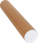 Round Kraft 1 1/2 x 6 Cardboard Mailing Tubes and End Caps
